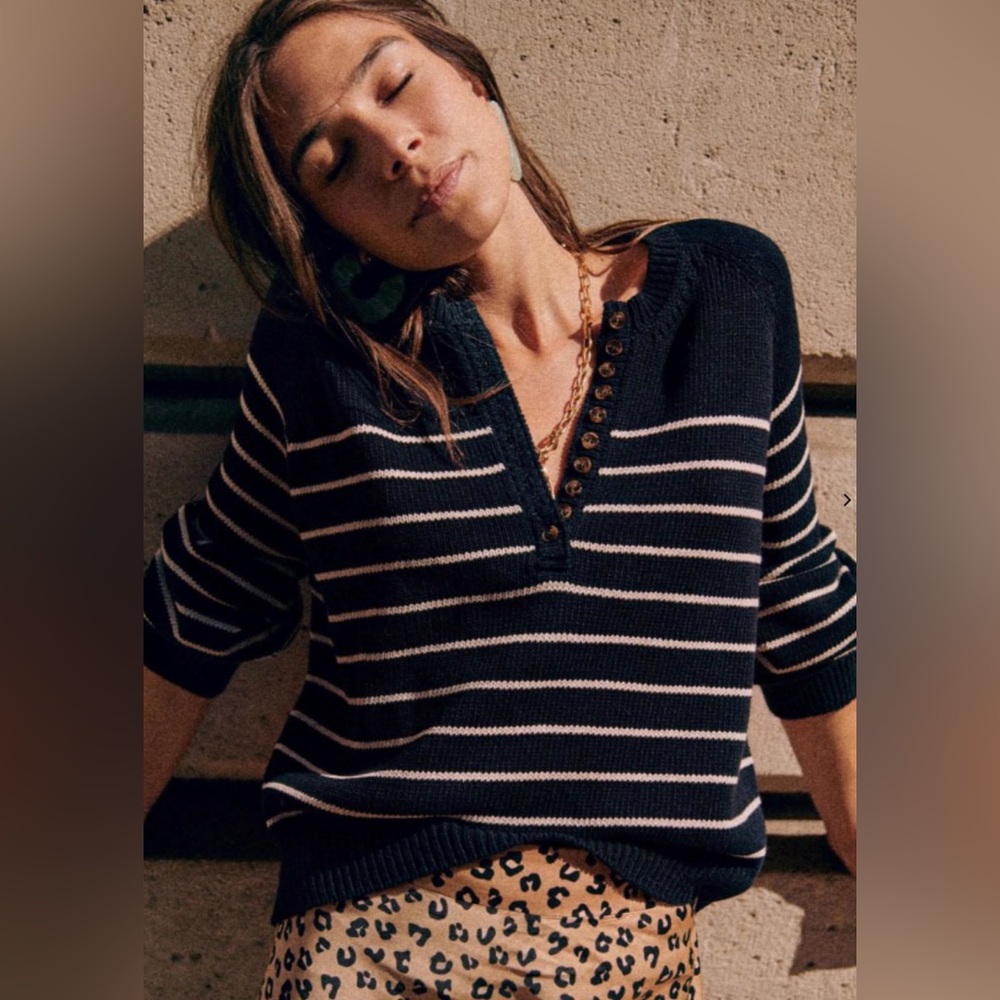 Sezane Leontine Jumper, size M in navy